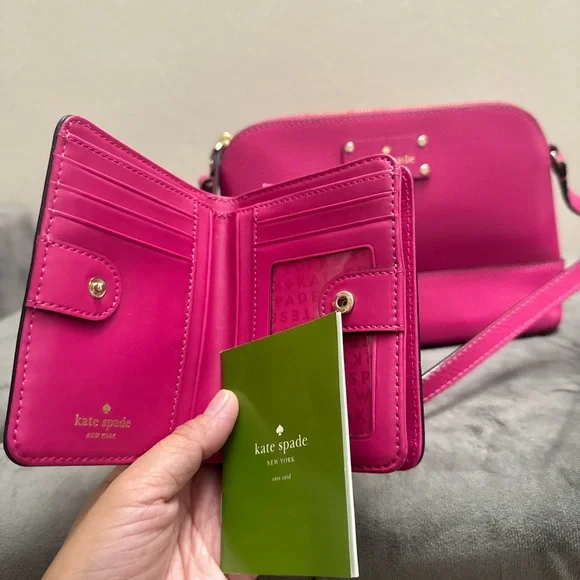 Kate Spade Fuchsia Crossbody Bag and Wallet - Picture 3 of 6